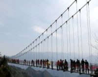 Китайцы открыли самый высокий стеклянный мост в стране